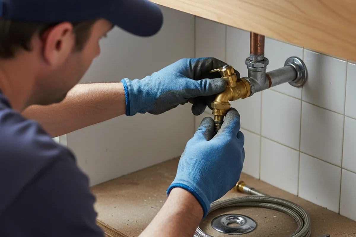Shutoff valve and fitting work during Well Pump Repair in Mark